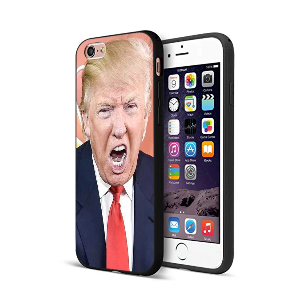 Черный чехол из ТПУ для iphone 5 5s se 6 6s 7 8 plus x 10 силиконовый XR XS 11 pro MAX с лицом Дональда