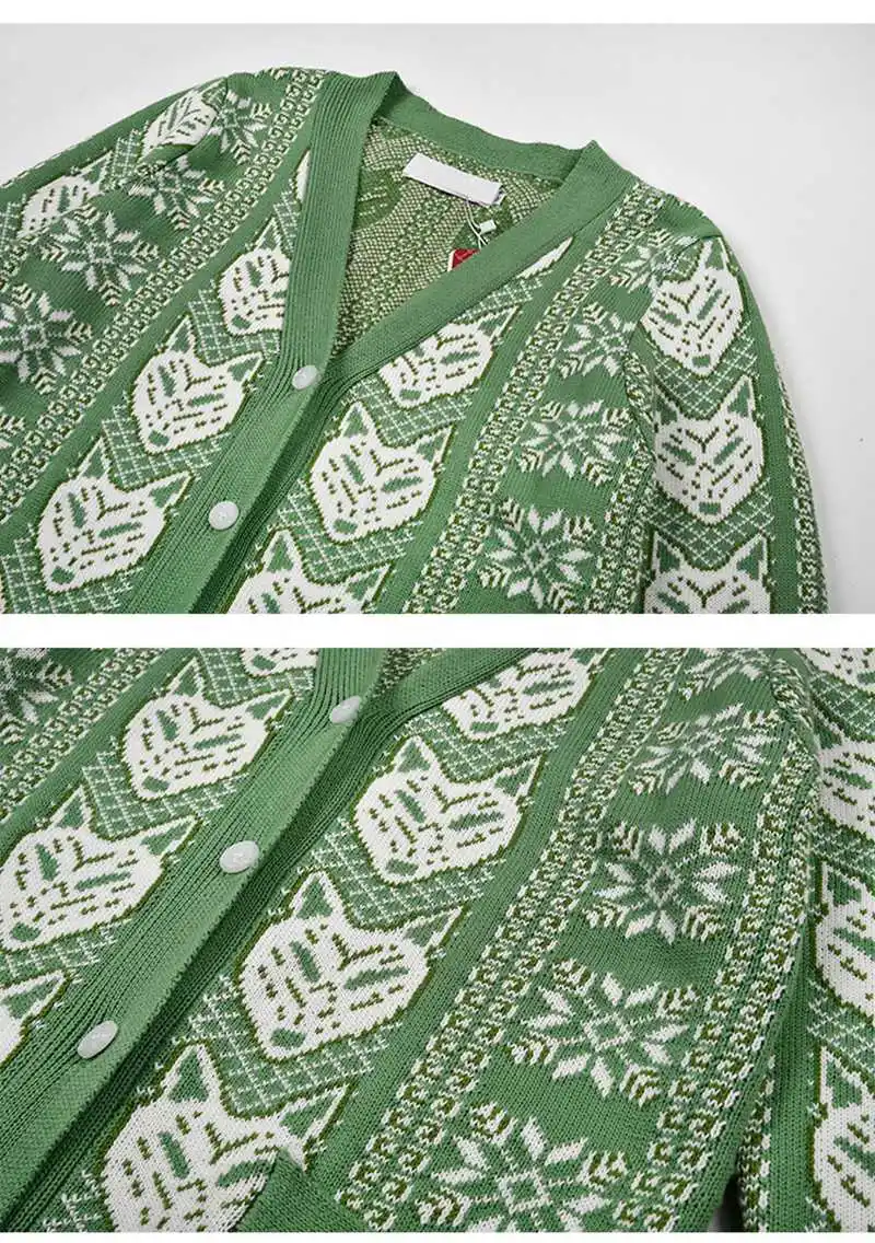 Женский винтажный свитер с леопардовым принтом V-образным вырезом и длинным