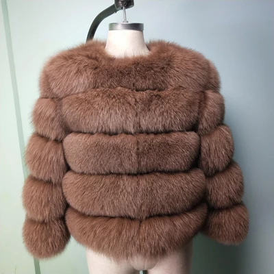 Зеленый Topfur White Fox Real Fur Female Coat Women Short Winter Fur Leather Jacket Clothes Outerwear Natural Fox Fur Coats For Women - Цвет: Зеленый
