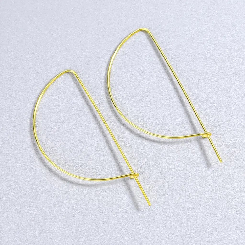 Серьги-кольца Kinitial в форме Золотой Луны для женщин и девушек маленькие латунные