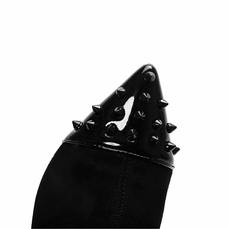 Женские сапоги выше колена с заклепками COCOAFOAL женские высокие Осень зима модные