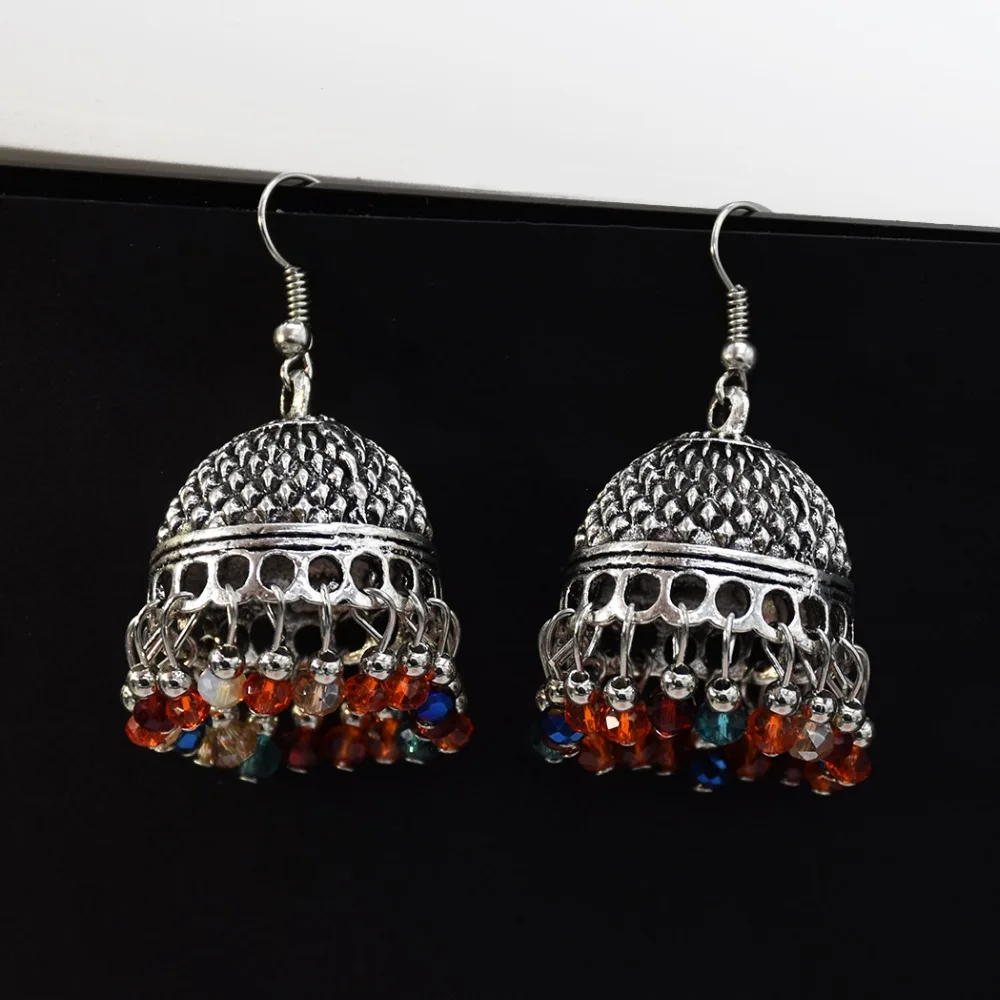 Свадебные серьги для невесты из тайского каучукового бисера индийские jhumka