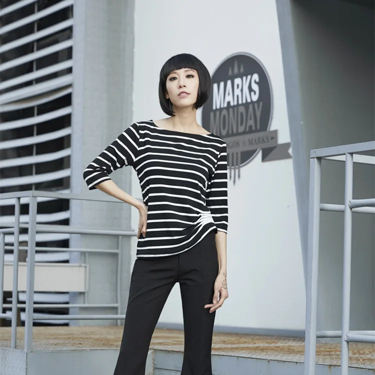 Горячие продажа весна лето новые моды для женщин slash шеи топы Оригинальный