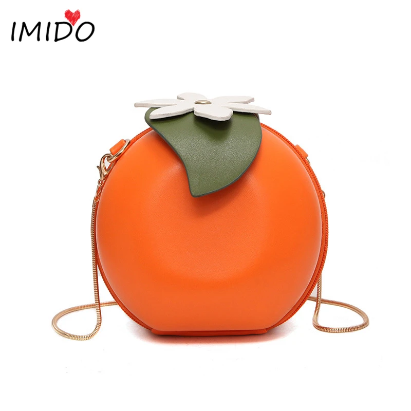 Сумка на плечо с оранжевой цепочкой Sac de filles Женская круглая сумка-мессенджер
