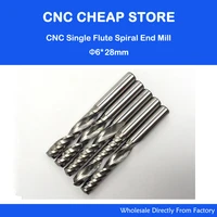 5pcs high quality cnc bits single flute spiral router carbide end mill cutter tools 6x 28mm ovl 60mm free shipping