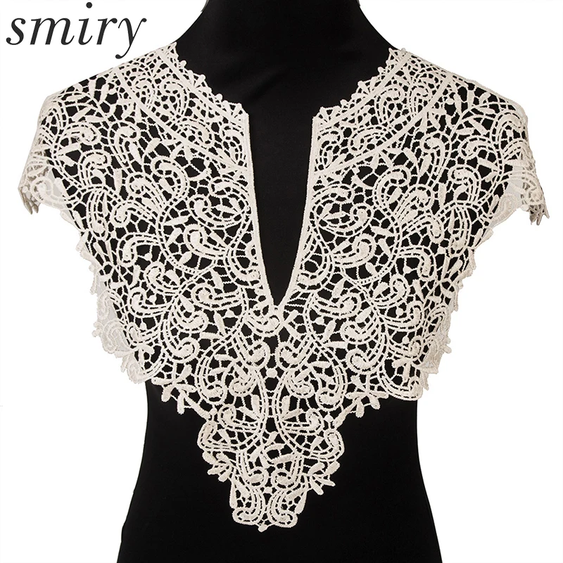 Smiry Красивая 1 шт. черно-белая вышивка с большими цветами кружевная ткань для