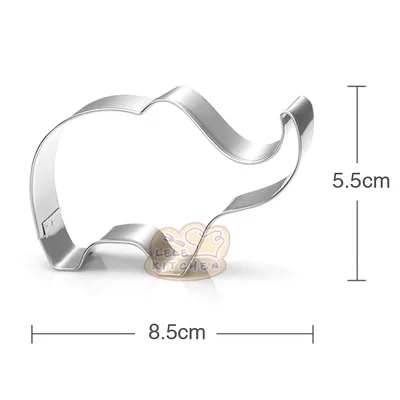 stainless steel mold Форма для торта в виде слона, форма для печенья из алюминиевого сплава, для украшения кухни, сделай сам, для изготовления кексов/помадки, кекс K019 - Цвет: stainless steel mold