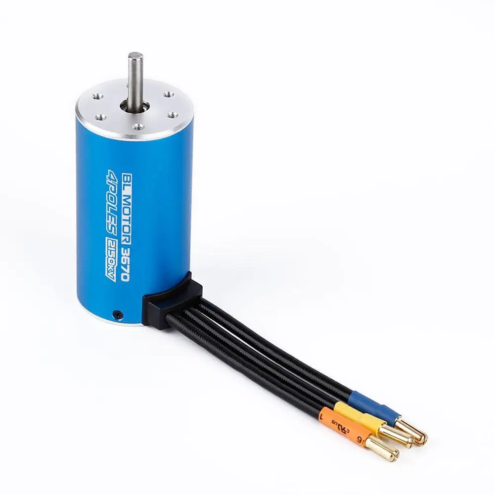 Прочный 1x3670 4 полюса 2150KV бесщеточный мотор для RC 1/10 внедорожный автомобиль Лодка |