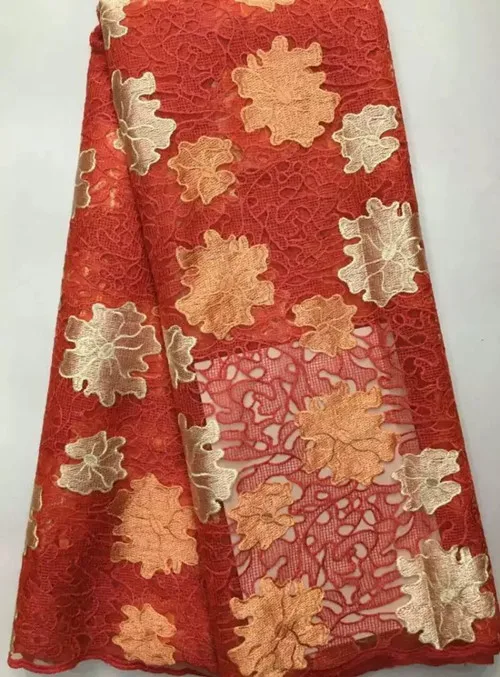 New Arrival 100% Cotton African Guipure Material / Yellow nigeria Cord French Chemical Lace Fabric Swiss Voile High Quality | Дом и сад