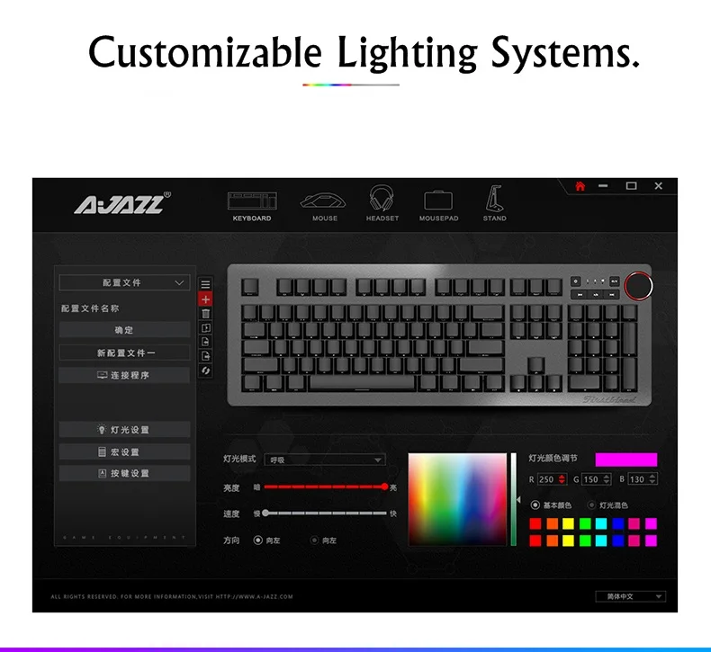 Все новые Ajazz 3 в 1 программируемые Antighost RGB Механическая с подсветкой игровая клавиатура, мышь и коврик для мыши костюм синяя ось