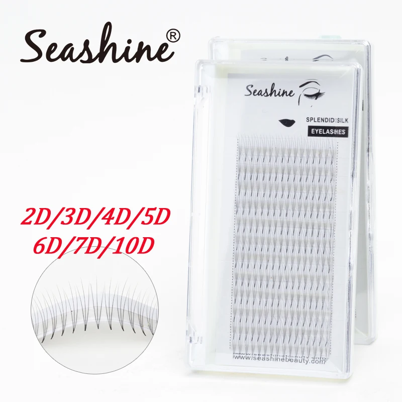 

Seashine Beauty 0.07 mm thickness Pre Fanned 2D 3D 4D 5D 6D 7D 10D Premade Volume Fans False Lashes Eyelash Extension