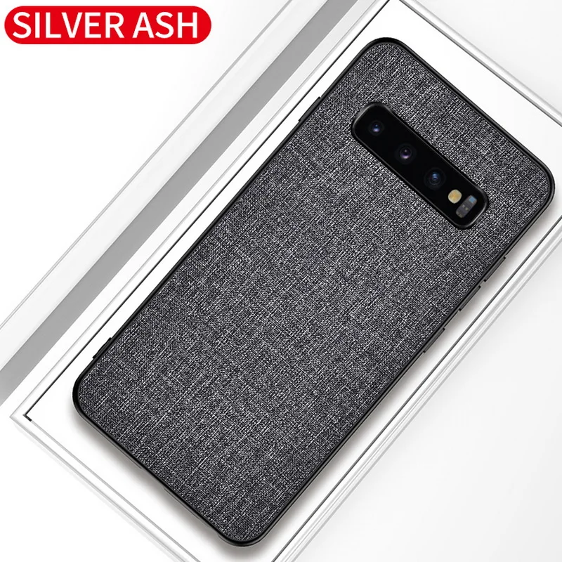 Gray Роскошный тканевый чехол для телефона для samsung Galaxy S10 5G S10e S9 S8 Plus S7 Edge, тонкий мягкий бампер, Жесткий Чехол из поликарбоната - Цвет: Gray