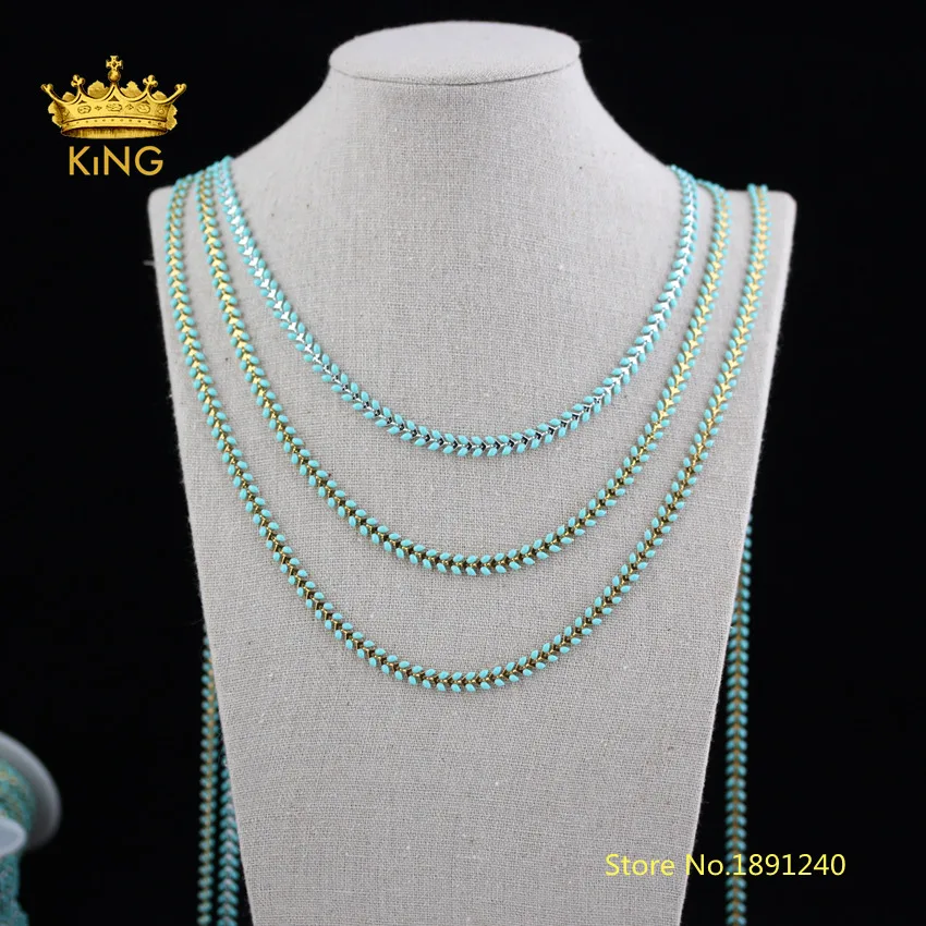 5 метров небесно-голубые эмалированные цепочки рыболовные цепи Чокеры шевронные