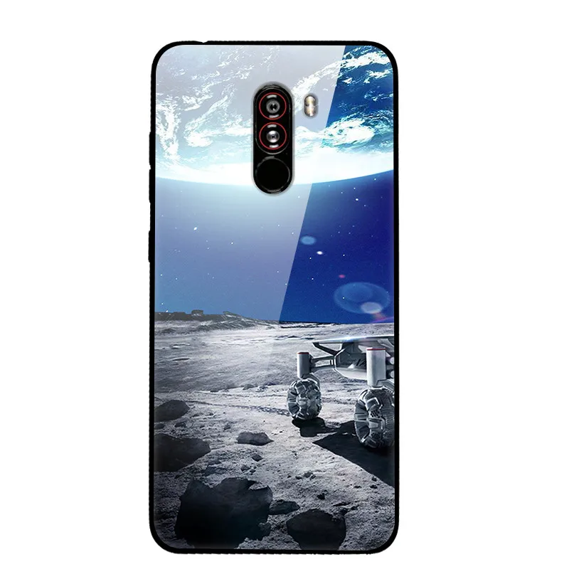 Для xiaomi POCOPHONE F1 POCO F1 6 ГБ 64 Гб чехол из закаленного стекла с изображением планеты Космос чехол из стекла для xiaomi Poco F1 Pocophone F1