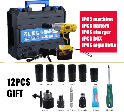 

Professional New 320n.m 4-22mm Cordless Impact Wrench With One Type Electric Impact Wrench Car Tyre Wheel Wrench