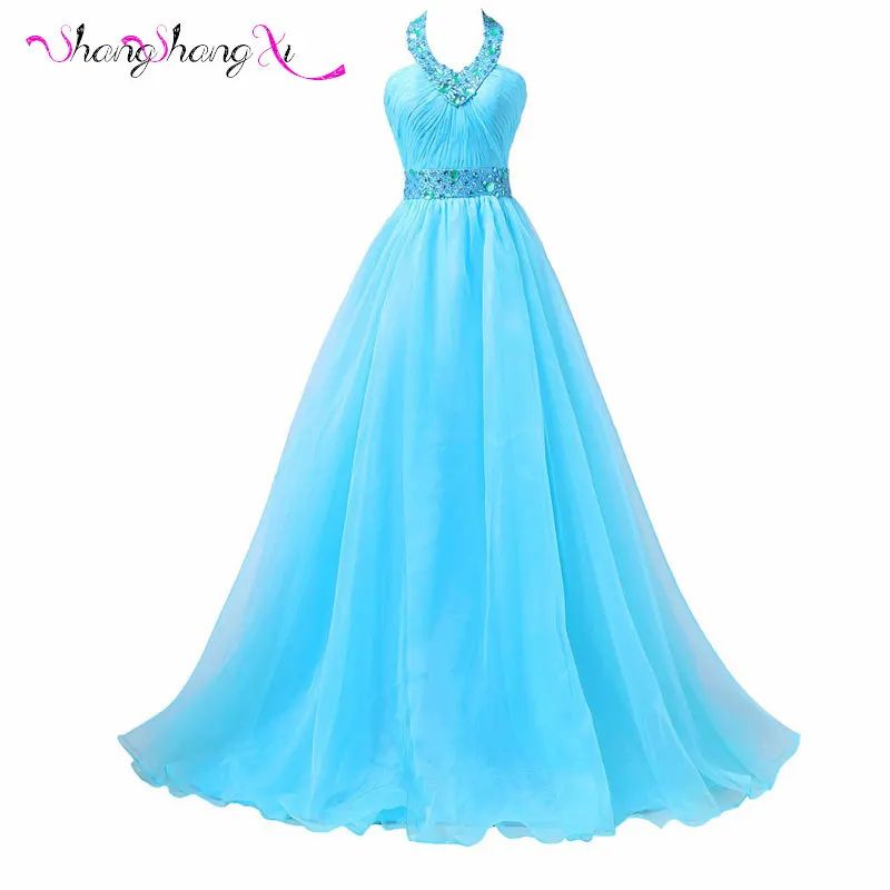 ZX005 2016 Элегантный сладкий A-Line Холтер пром Платья Романтический бисероплетение