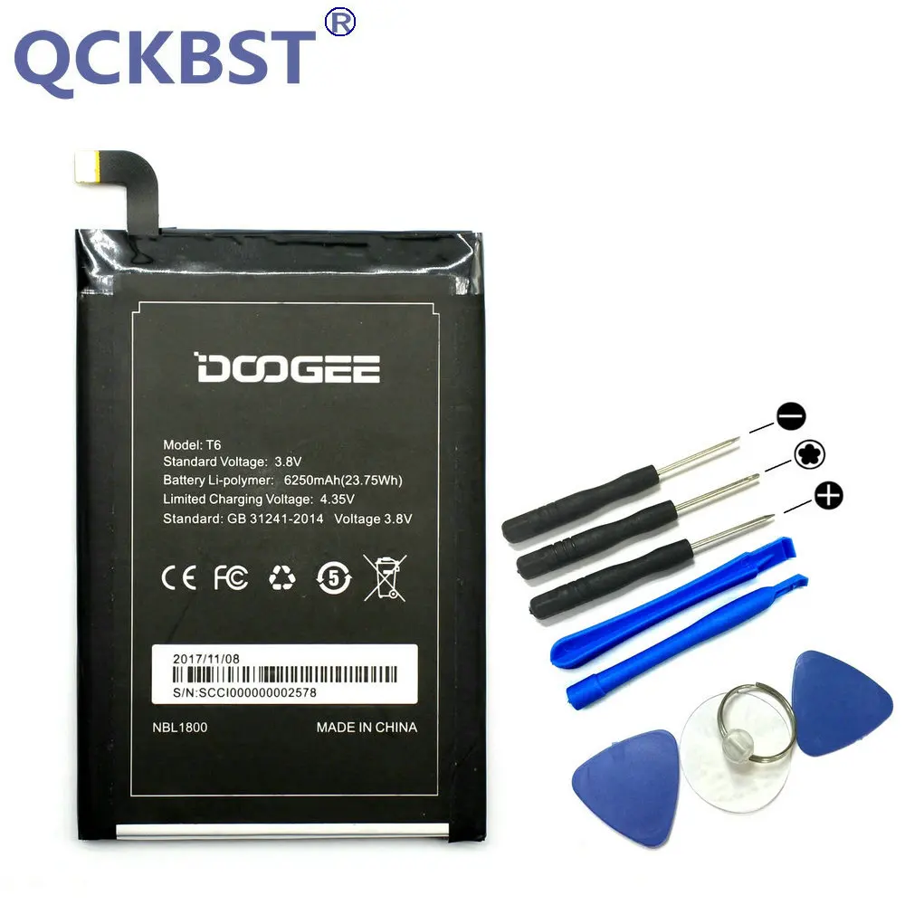 QCKBST для сотового телефона HT6 и DOOGEE T6 6250 мАч оригинальные сменные батареи
