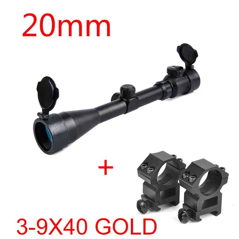 3-9X40GOLD 20MM B BESTSIGHT 3-9X40 6-24X50 Riflescopes охотничий прицел с зеленым красным подсветкой страйкбольная оптика Riflescope охотничий прицел - Цвет: 3-9X40GOLD 20MM