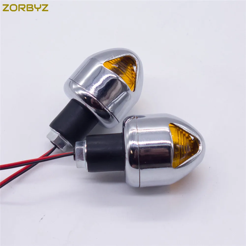 Zorbyz универсальный мотоцикл 22 мм руль поворота сцепление Бар Конец вилка со светодиодами стробоскоп Боковой габаритный фонарь