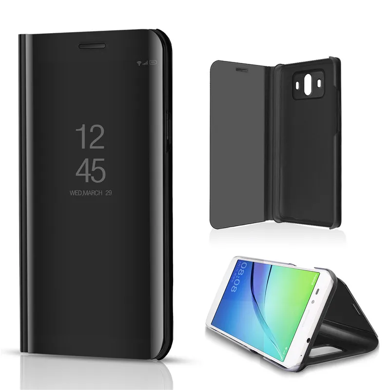Чехол для Samsung Galaxy S8 Plus S6 S7 Edge Note 8 Smart Clear Mirror View A3 A5 A7 J3 J5 J7 2017 откидной