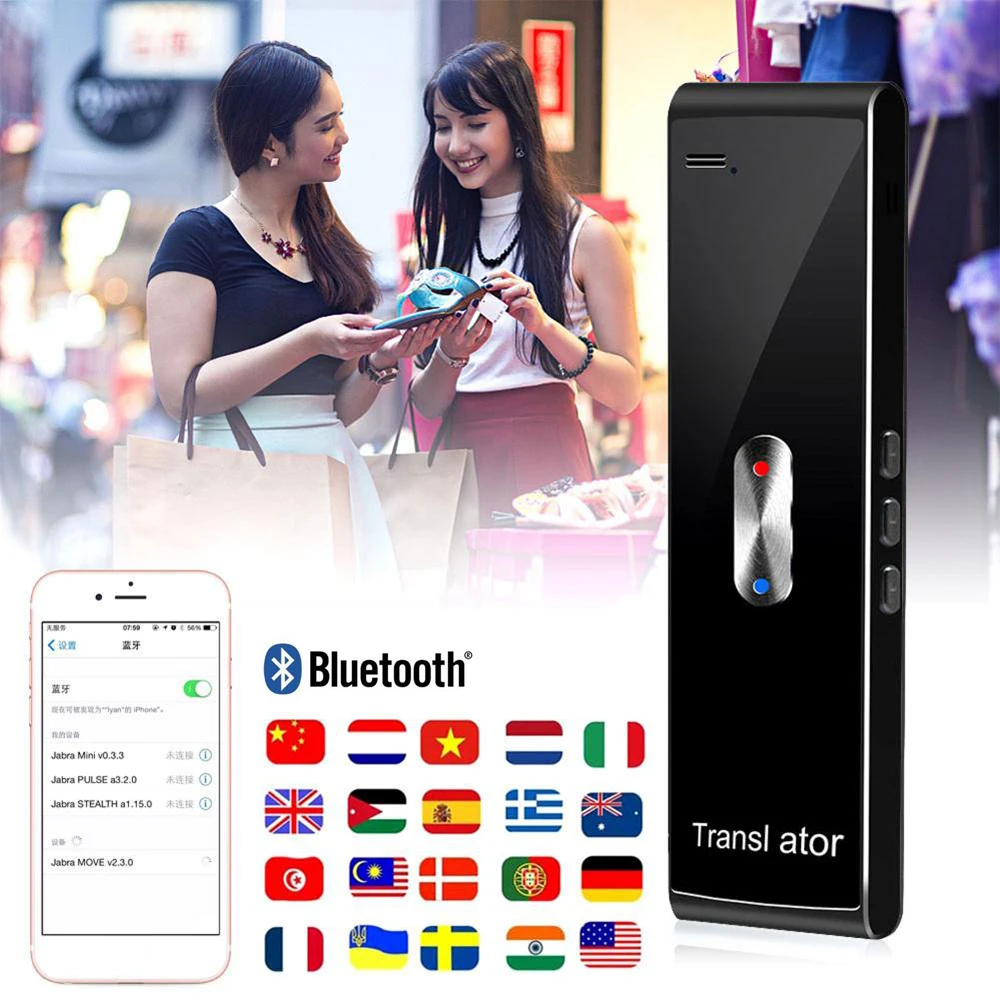 Bluetooth голосовой переводчик двусторонний многоканальный перевод портативный