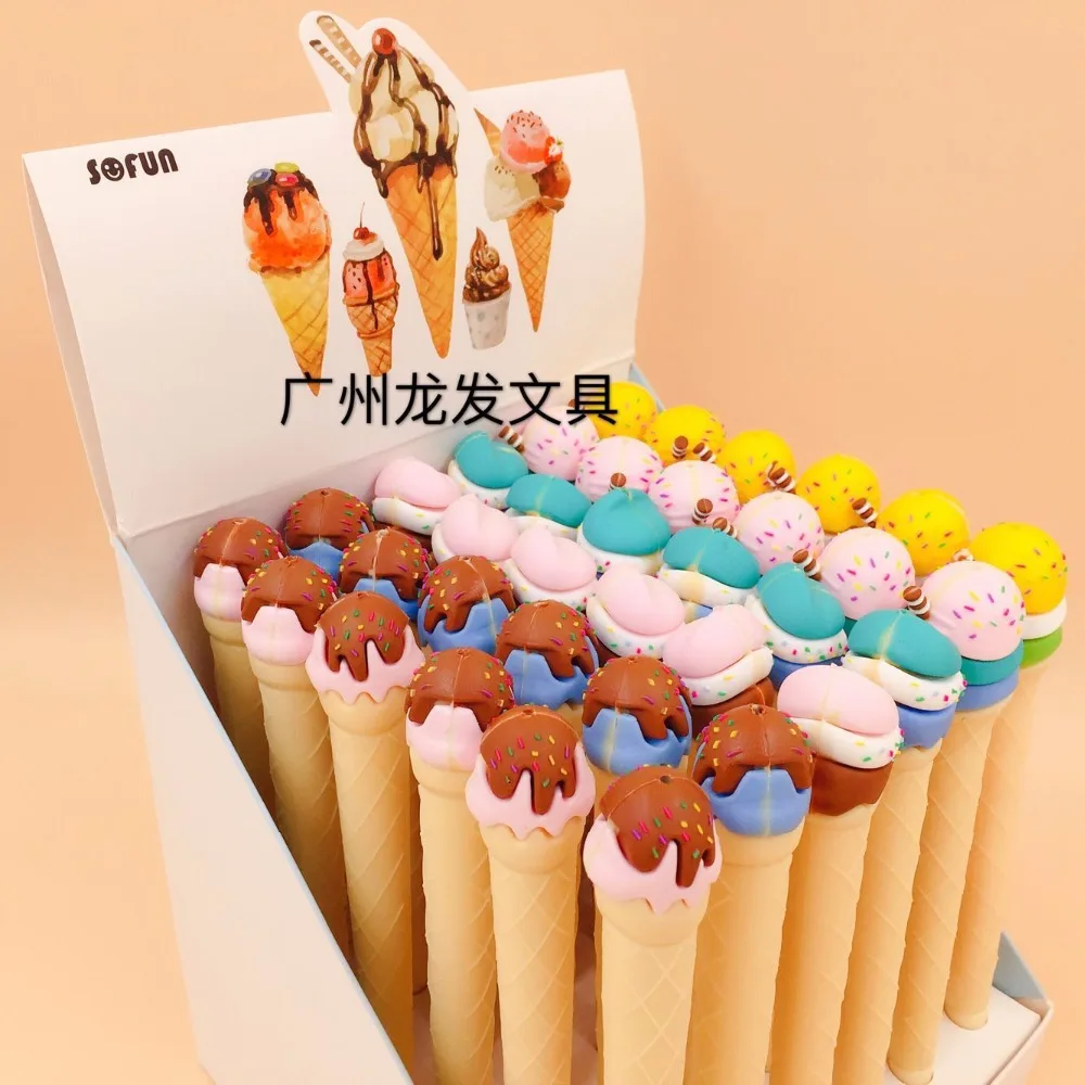 36 шт./лот креативная силиконовая гелевая ручка с мороженым унисекс роликовые
