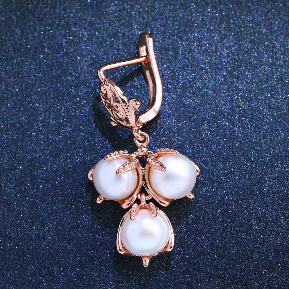 Золотые серьги OCESRIO с 585 натуральным жемчугом женские подвески из золота