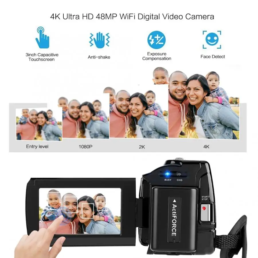 4 K 48MP WiFi цифровая видеокамера с функцией ночного видения camaras