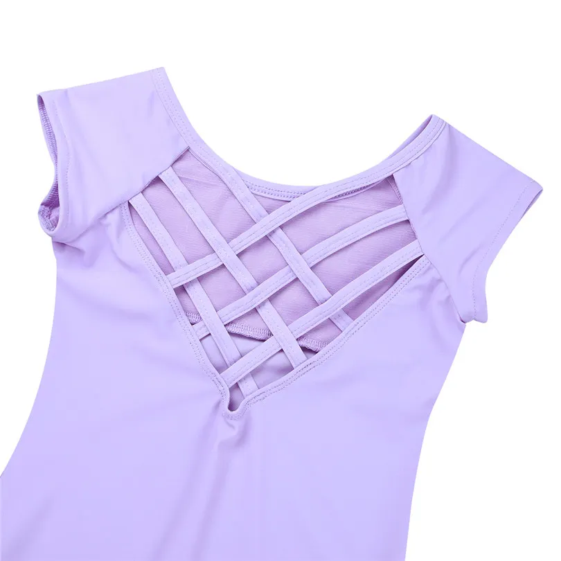 Балетное платье для девочек с коротким рукавом бабочками и блестками ремешками