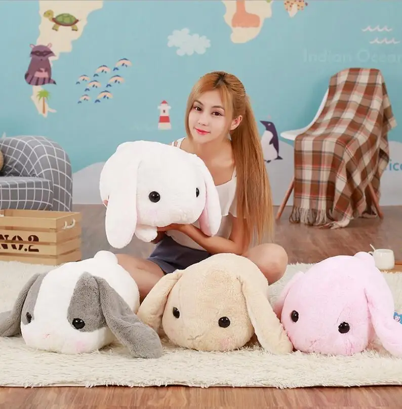 Japanese Long Ears Rabbit Plush Pillow Stuffed Soft Big Head Toys Dolls Kawaii Amuse Lop Toy Doll Kids Girl LT-8 | Дом и сад