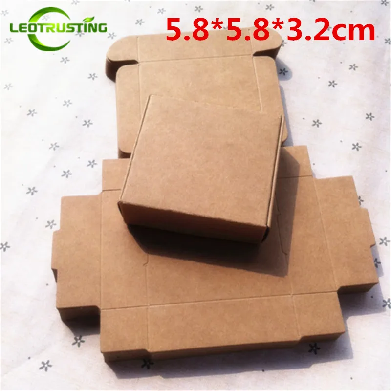 

Leotrusting 50 шт. 5,8*5,8*3,2 см коричневая коробка из крафт-бумаги, натуральная крафт-бумага, подарочная упаковка, фотобумага, картонная коробка