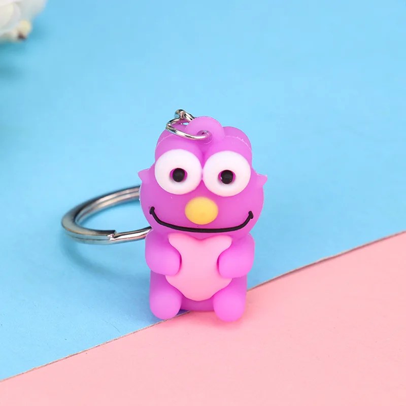 Милый аниме Улица Сезам Элмо печенье монстр мех Пушистый брелок для ключей