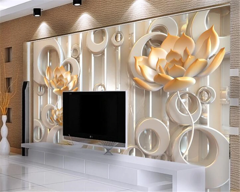 Обои на заказ 3d рельефный нефритовый резной Лотос ТВ фон стена гостиная спальня