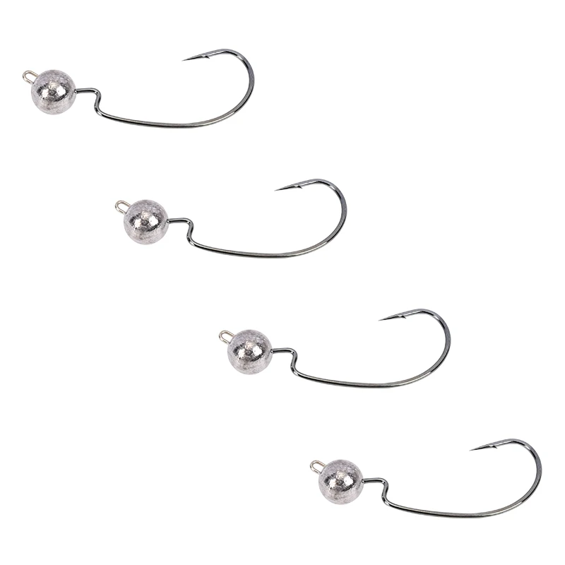 TSURINOYA рукоятки привести острые Крючки 3.5g/5g/7g Jig Head крючки искусственные черви для