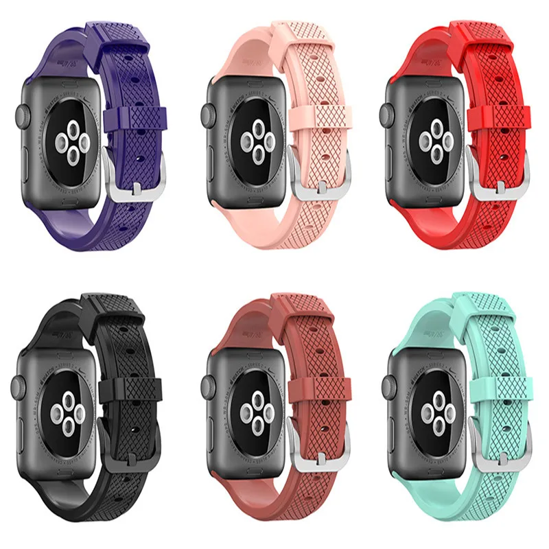 

Silicone Strap For Apple Watch Bands 42mm 4 3 2 For I-watch Band 38mm 44mm 40mm Pulseira Correa Bracelet Smart Watch Accessories
