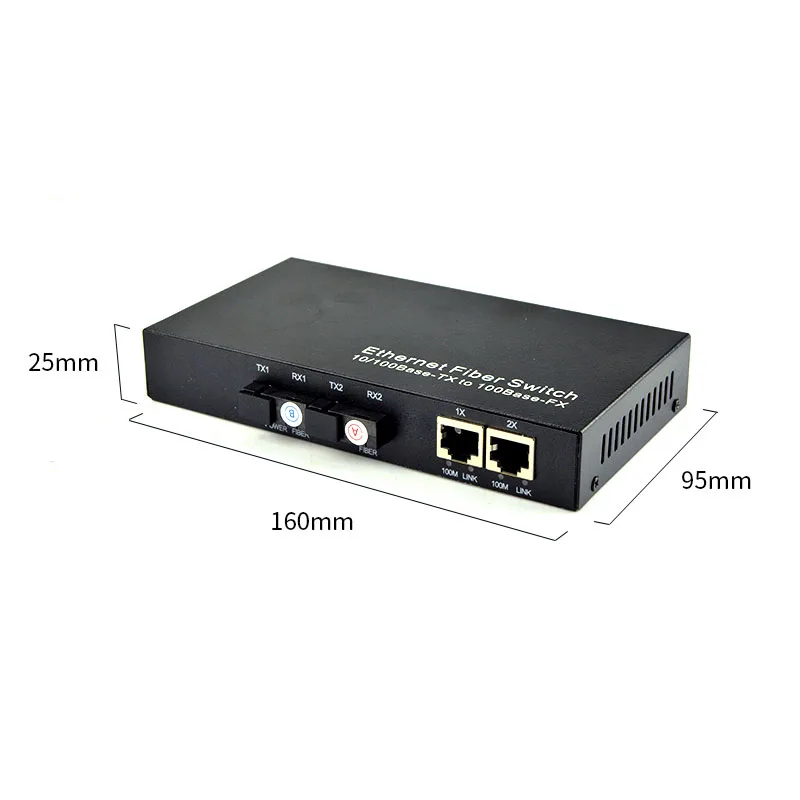 10/100Base-TX к 100Base-FX Быстрый медиа Ethernet конвертер 2 CH * SC RJ45 оптический трансивер |