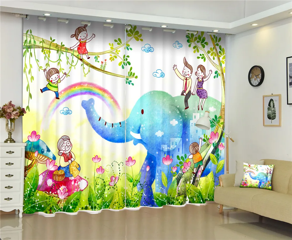 

Curtains Children paradise Luxury Blackout 3D Curtains For Living Room Children Bedroom window Drapes cortinas Customized size