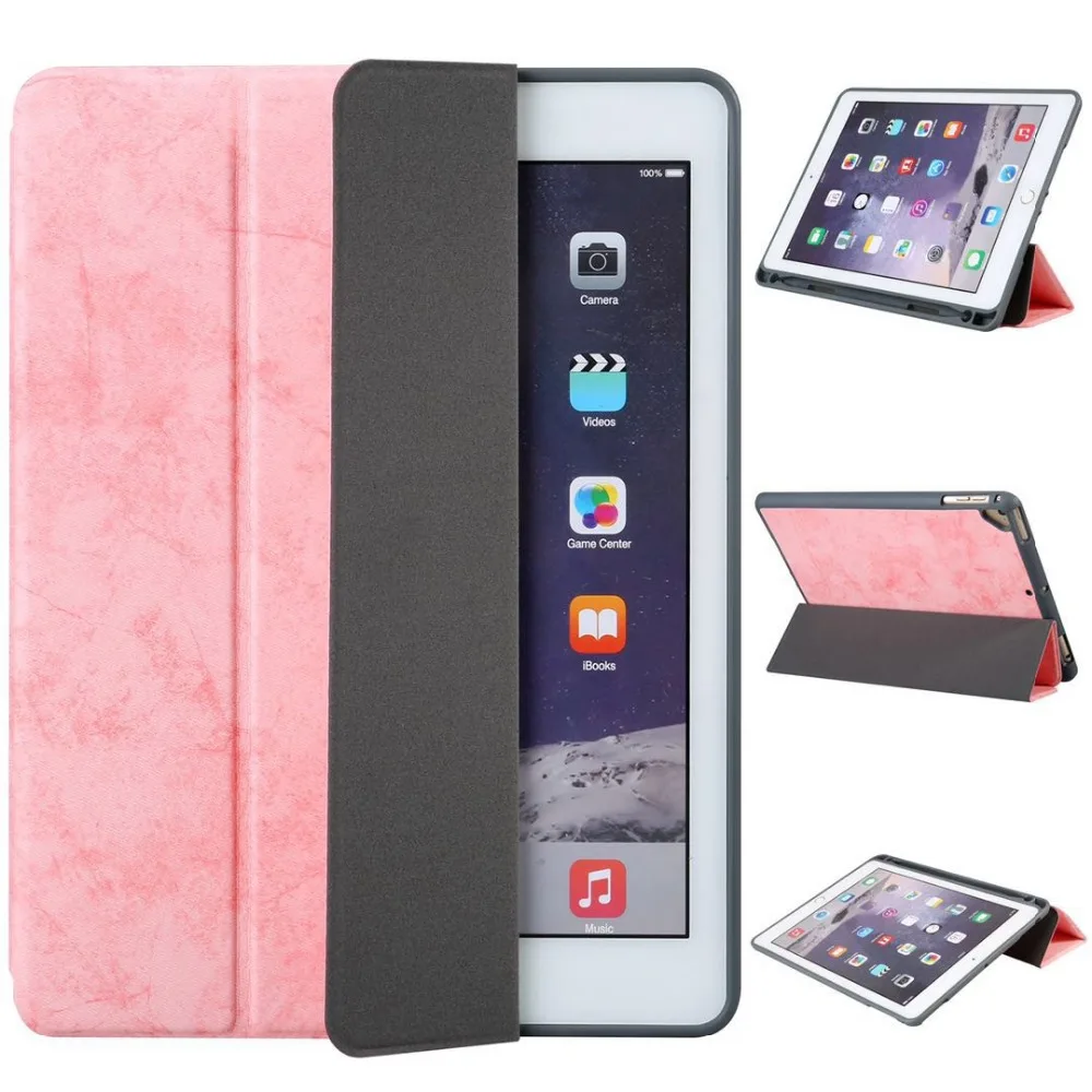 Чехол из искусственной кожи для iPad 2018 2017 умный чехол с держателем карандашей