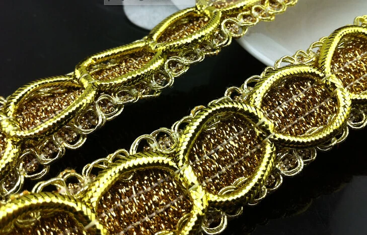 Лента кружевная золотистая/Серебристая/черная/золотистая 10 ярдов 2 5 см 0 98 дюйма