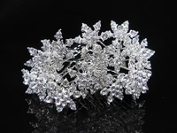 new 100 pcs lot silver snowflake crystal hair pins fashion hair jewelry wedding party bride woman hair clips free shipping