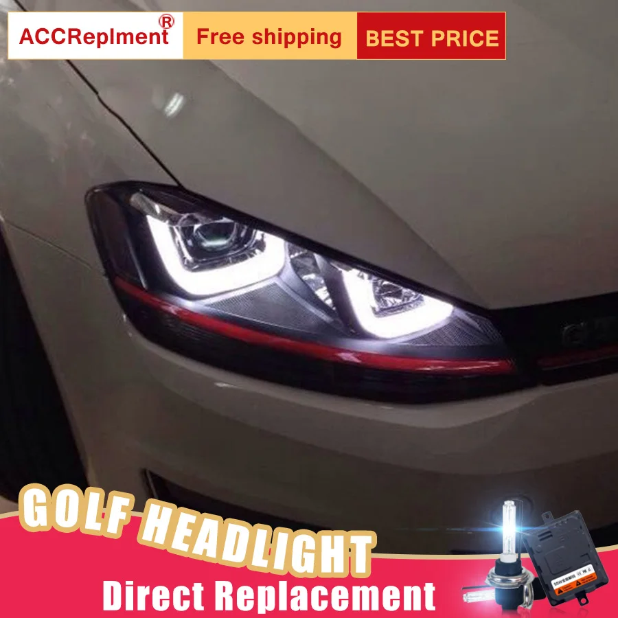 2 шт. светодиодный ные фары для VW Golf 7 2013 2014 Автомобильные ангельские глазки