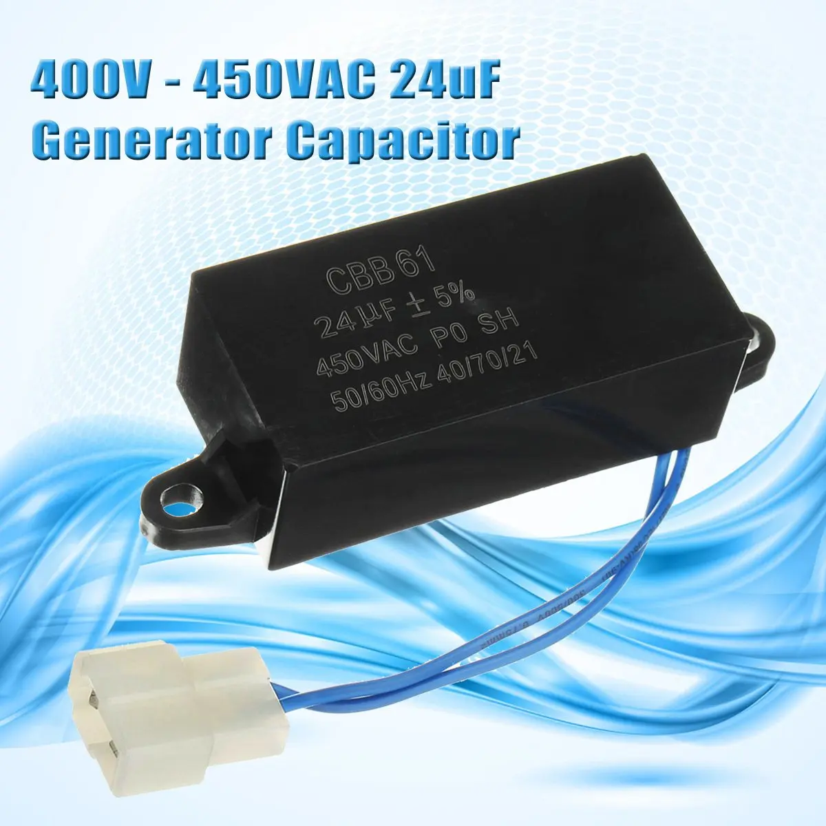 1 шт. Новинка 24 мкФ генератор конденсаторного типа CBB61 50 или 60 Hz 400V AC до 450V UL |