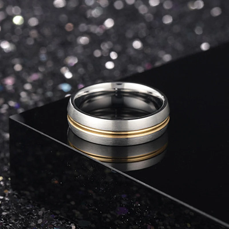 Стильное кольцо из нержавеющей стали 6 мм для мужчин высокополированное