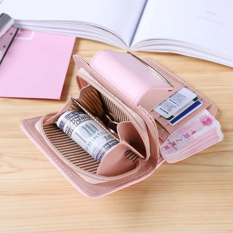 Короткий кошелек из искусственной кожи Kawaii с кисточками Женский двойной