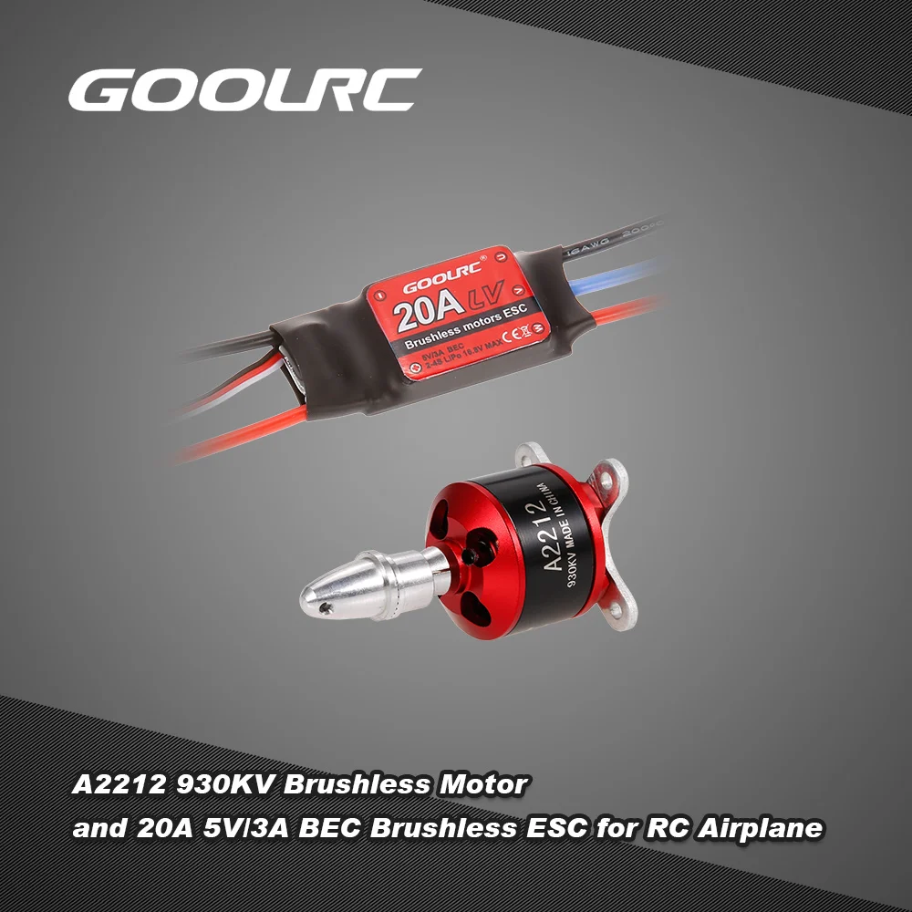 A2212 1400 2200 1000 930KV бесщеточный двигатель и 30 20A 5V 3A BEC 2-4S ESC для RC самолета планера Warbirds