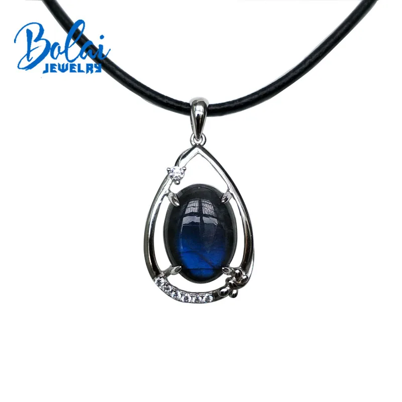 Bolaijewelry, натуральный Овальный Лабрадорит 11,5*15,5 мм, классический кулон, хорошее ювелирное изделие для женщин, юбилей, праздничная одежда, лучший подарок
