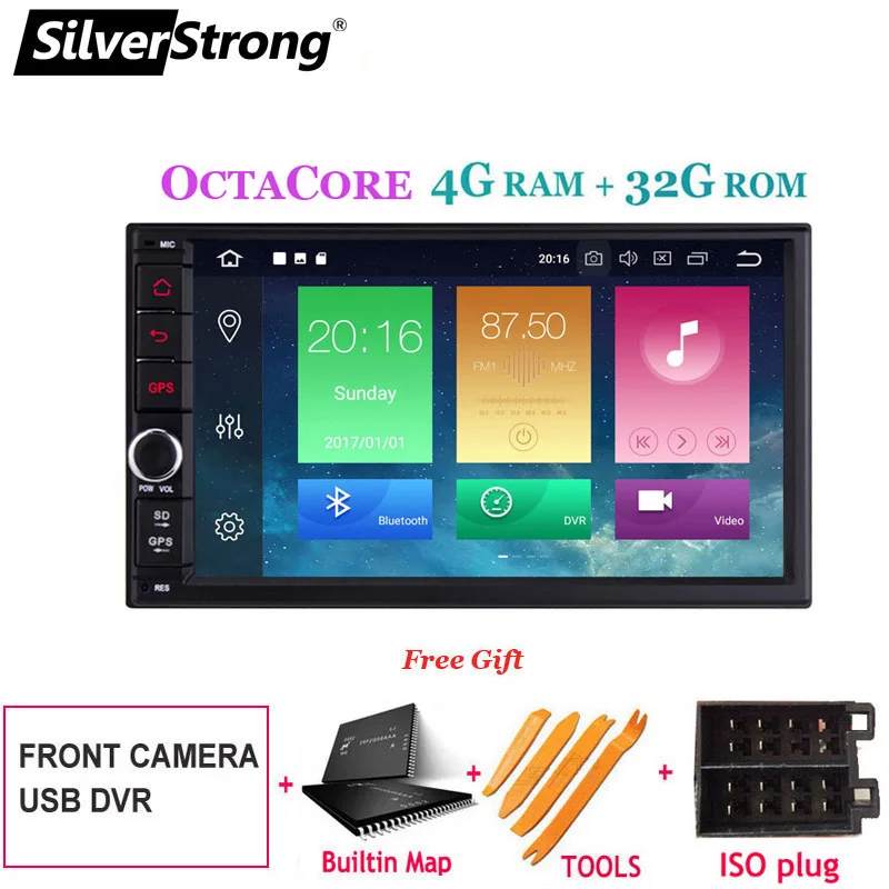 706X5 DVR Ips Android9.0 Универсальный 2din автомобильный DVD OctaCore 4G 32G DSP двойной DIN Автомобильный gps Радио авторадио TPMS SilverStrong 706x30-x5 - Цвет: 706X5 DVR