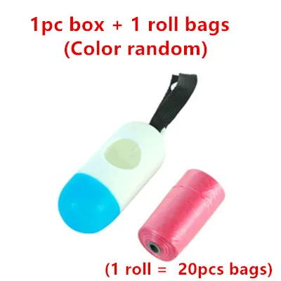 1box and 1roll bags 2 рулона = 40 шт. портативный мешок для мусора для путешествий, для домашних животных, мешки для какашек, диспенсер для мусора, чистящие средства, детский мешок для подгузников - Цвет: 1box and 1roll bags