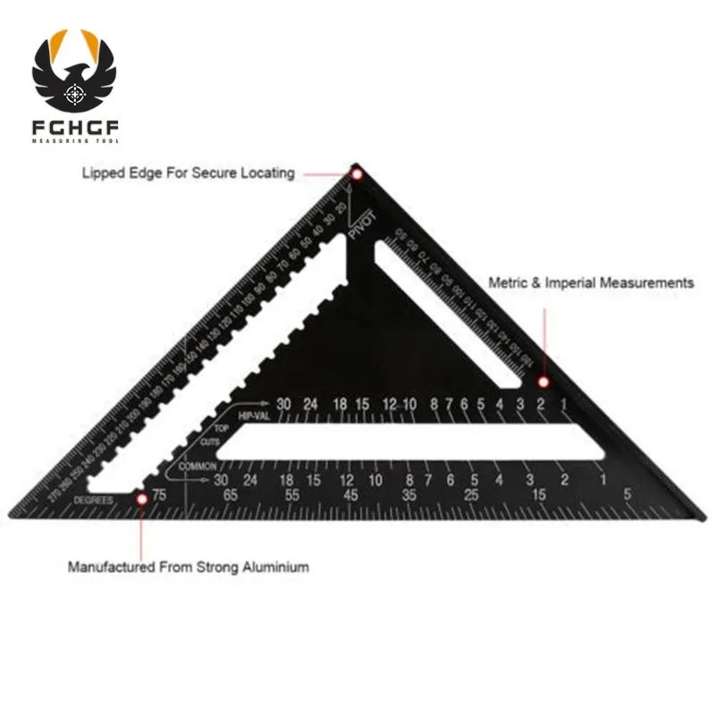 Линейка угловая FGHGF треугольная рулетка 12 дюймов прямая измерительные