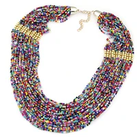 fashionable bohemian multi layer bead necklace 100 tied necklace chain sweater chain